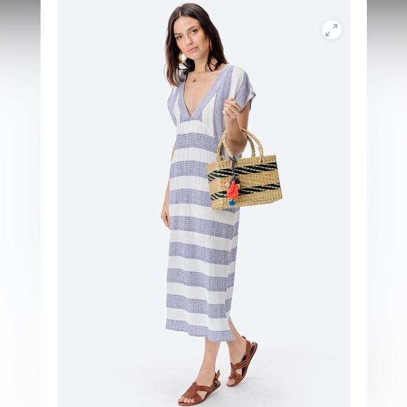 Lovestitch Muted Red and White Striped Midi Dress - Picture 11 of 11